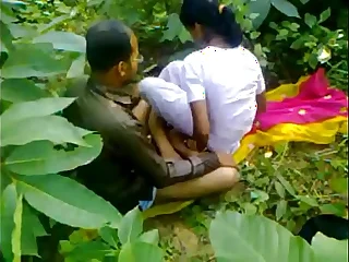 Indian cram widely applicable shagging tutor in outdoor sex